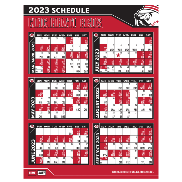 Printable Schedule Schedule Cincinnati Reds