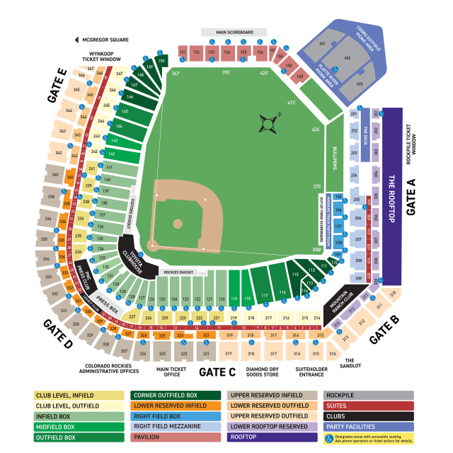 Coors Field Seating Chart Colorado