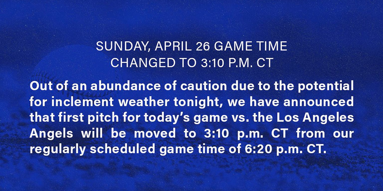 Start of Angels-Royals finale moved to 4 ET due to threat of rain