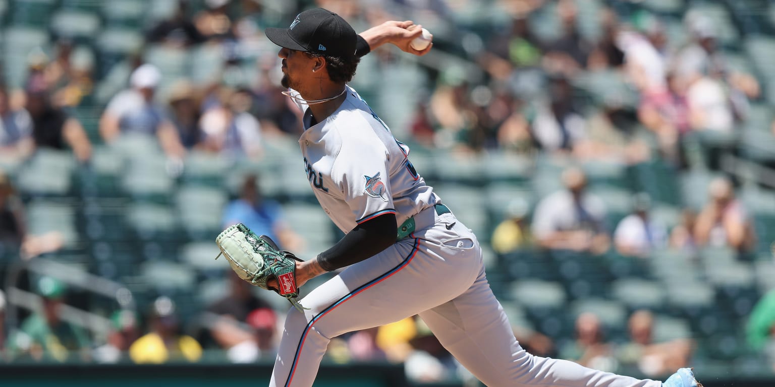 Pérez tosses 7 perfect innings before Marlins hold off late rally