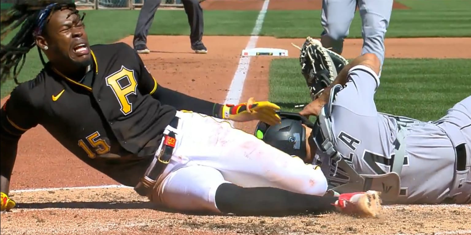 Oneil Cruz helped off after injury causes benches to clear