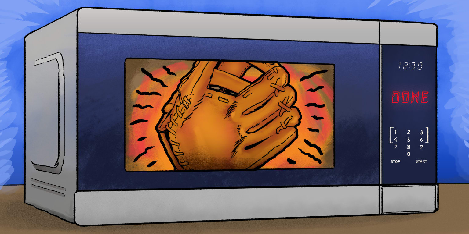 A microwave and a steamer? How MLB players break in their gloves