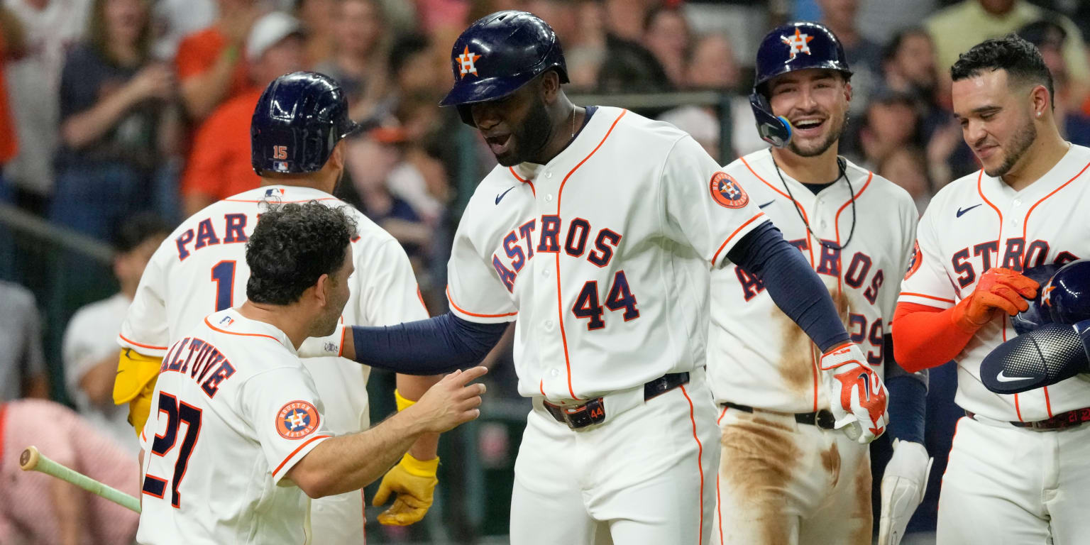 Yordan Alvarez and Jose Altuve and Houston Astros — Altuve's Challenge Pivots Astros' Fourth; Alvarez Ties Franchise Slam Record