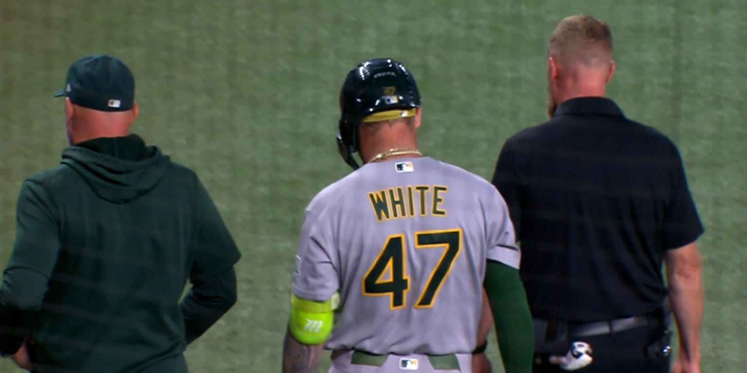 White exits with back tightness as A's injury woes continue