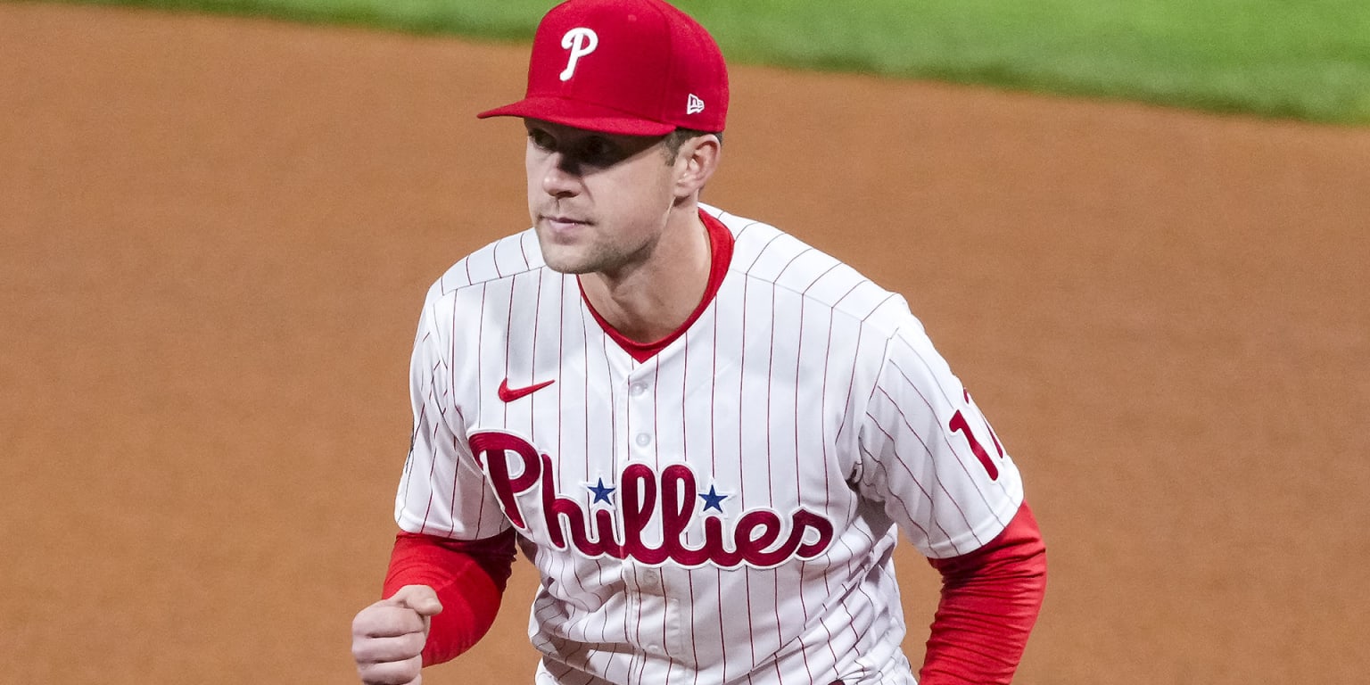 The Athletic MLB on X: Phillies first baseman Rhys Hoskins was carted off  the field after suffering an apparent left knee injury during  Philadelphia's game against Detroit on Thursday.    /