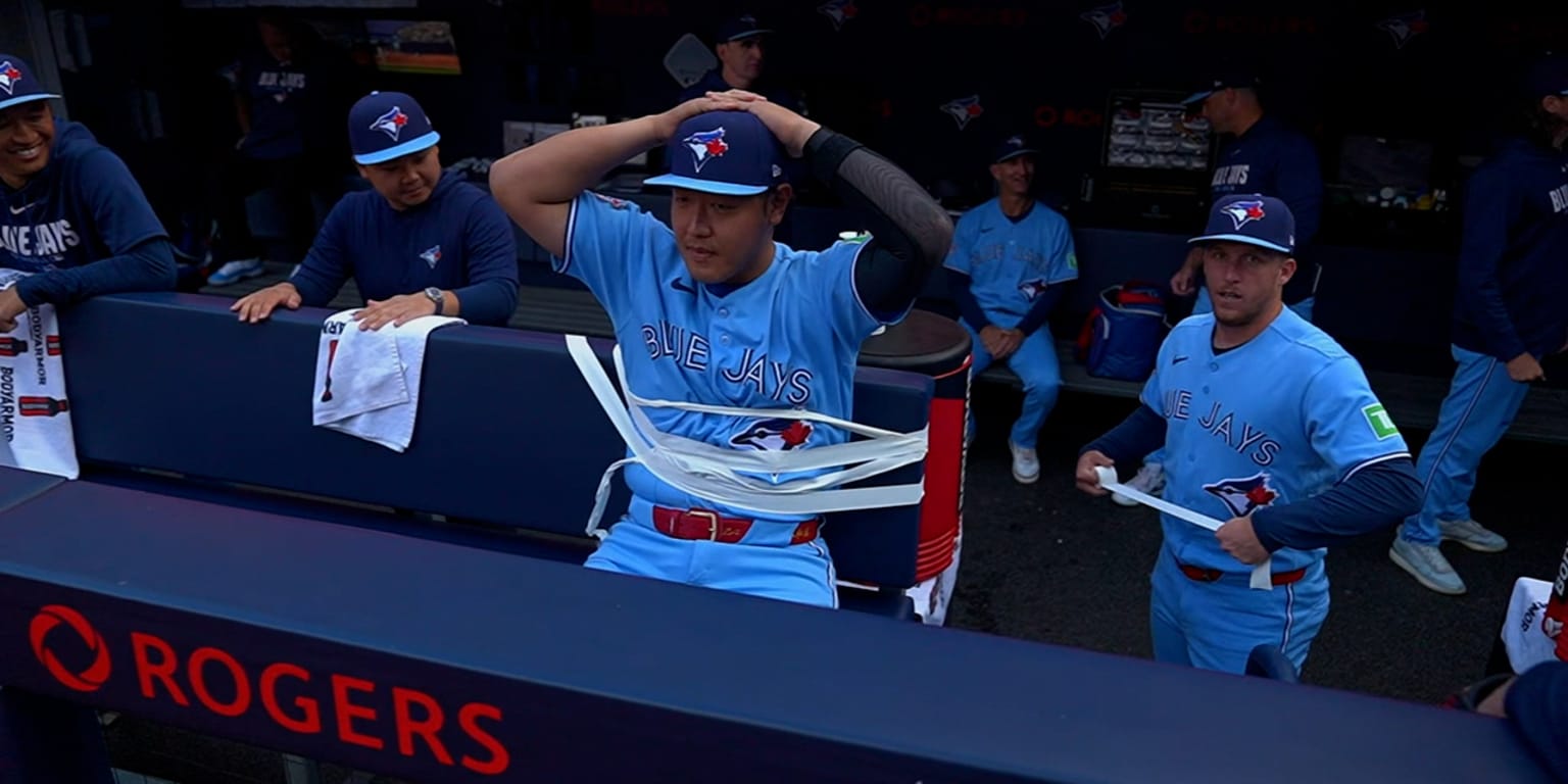 Tape a seat! Blue Jays take Okamoto's off-day seriously
