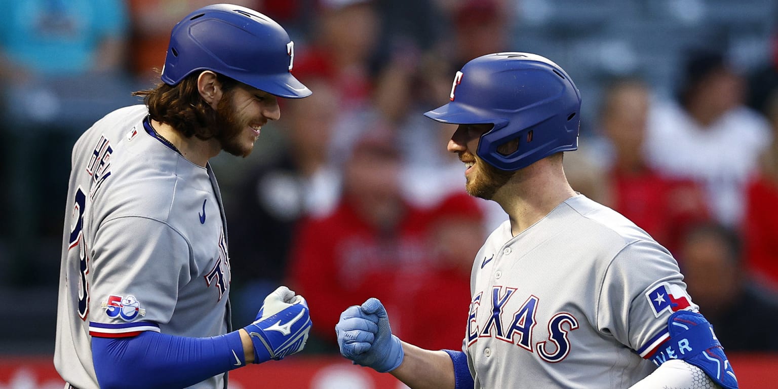 Rangers catcher Jonah Heim cleared to bat from right side