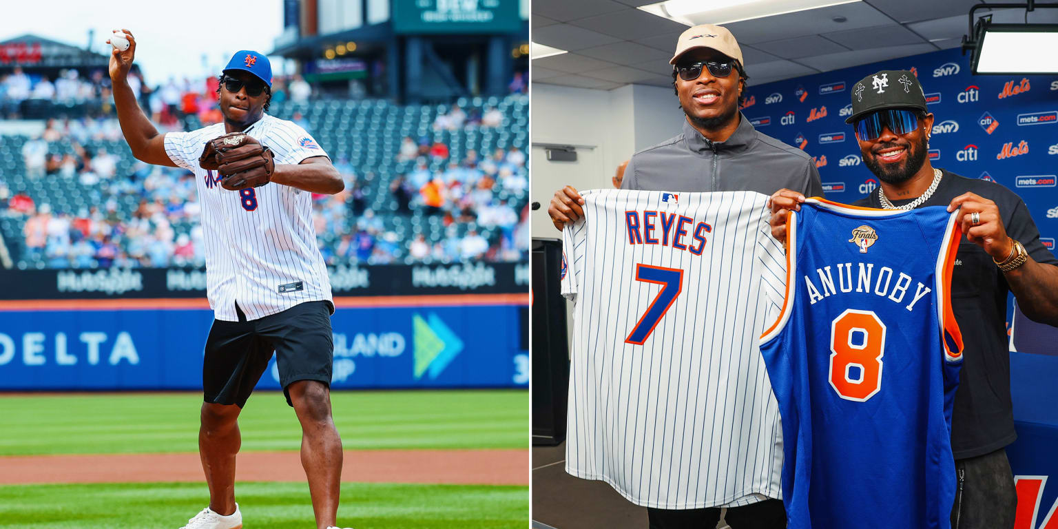 Knicks hero Anunoby throws first pitch, swaps jerseys with his hero -- José Reyes