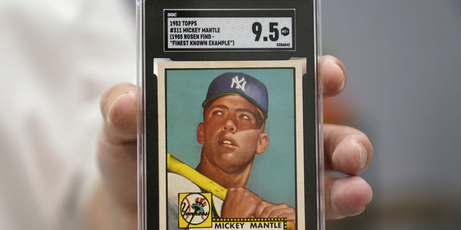 New York Yankees: Mickey Mantle son on 1952 Topps baseball card