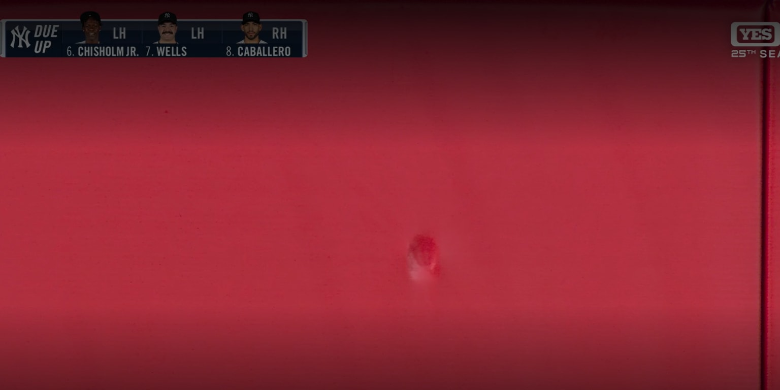 Stanton hits the ball so hard, the outfield wall simply cannot handle it