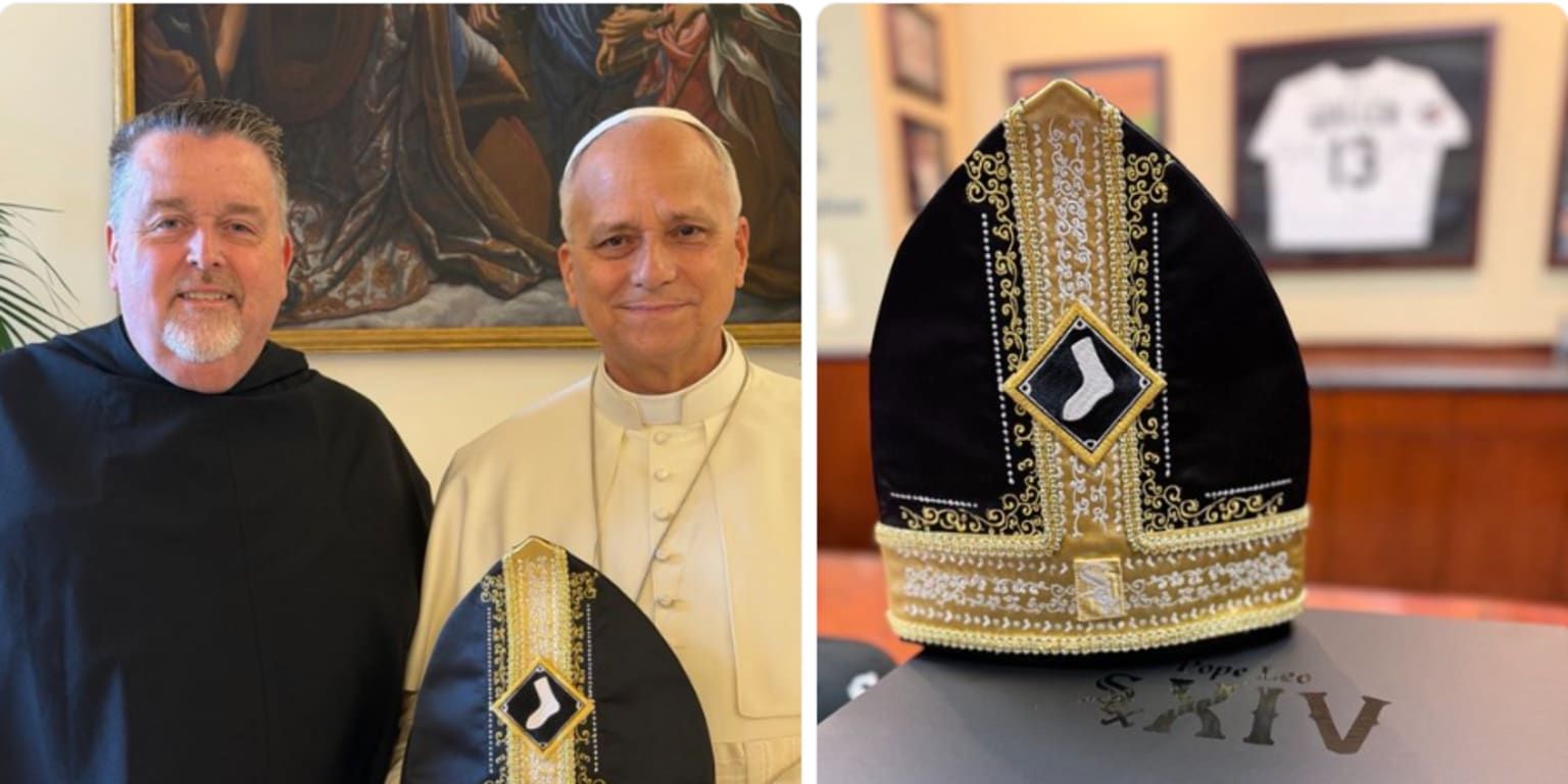 Pope Leo officially has a White Sox Pope Hat, and it's glorious