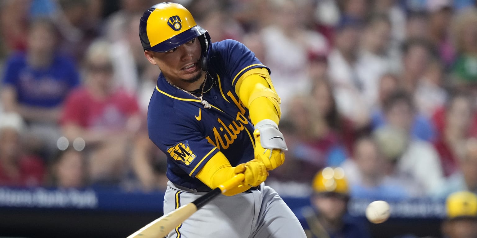 William Contreras of the Milwaukee Brewers bats against the