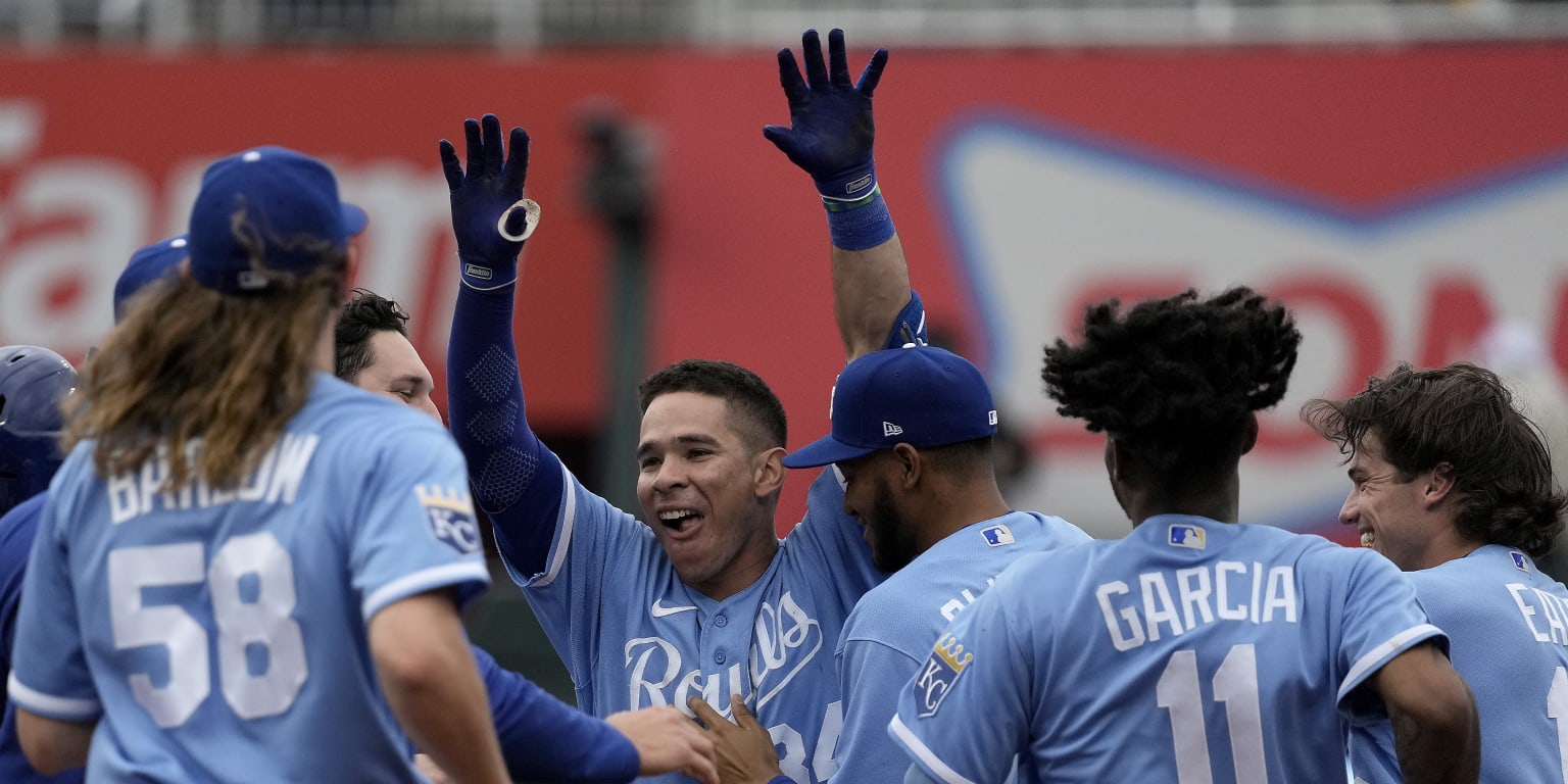 Freddy Fermin of the Kansas City Royals celebrates after his walk-off  News Photo - Getty Images