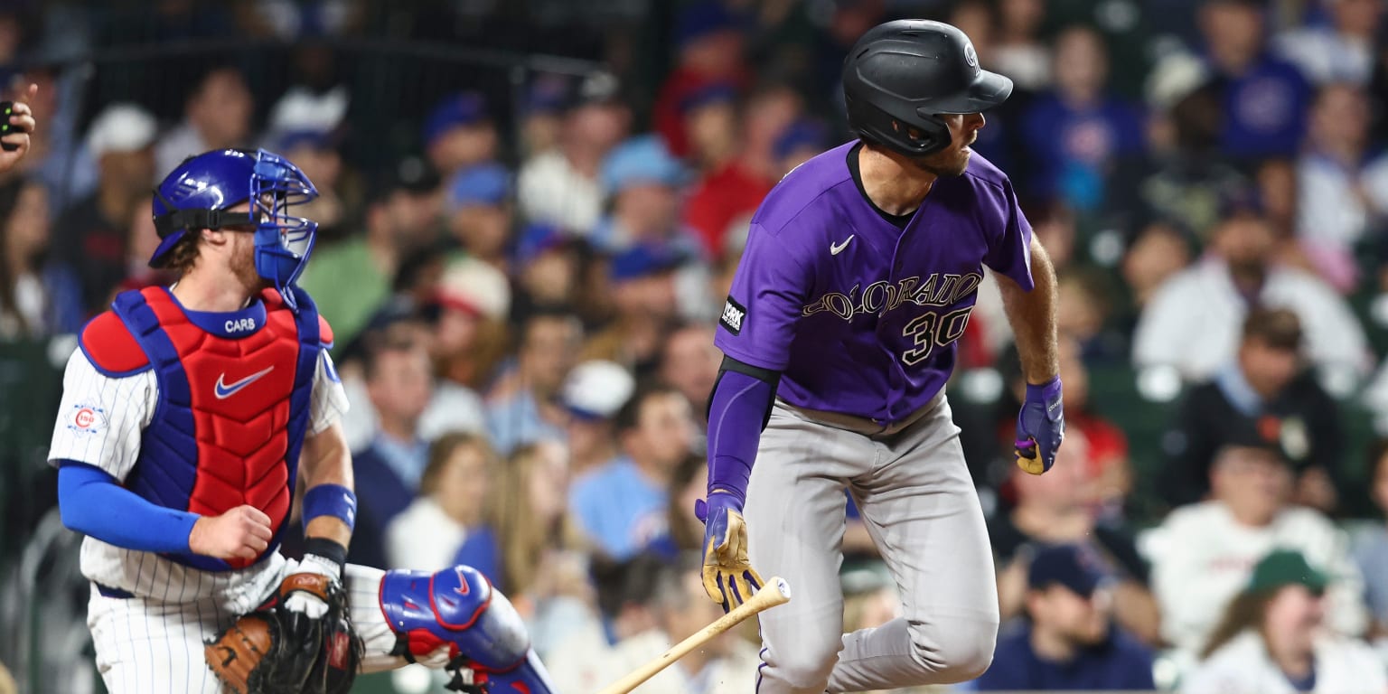 Thompson hits first 2 big league homers as Rockies near roster crunch