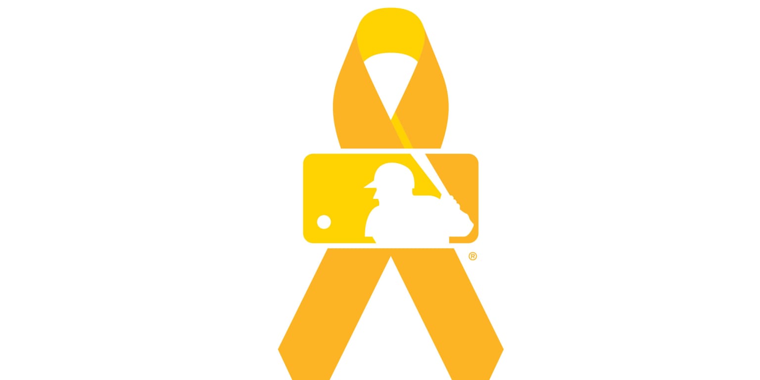 Today all MLB players will wear a yellow ribbon for Childhood Cancer  Awareness. I thought I would share what has been on my uniforms for the  last year. : r/MLBTheShow