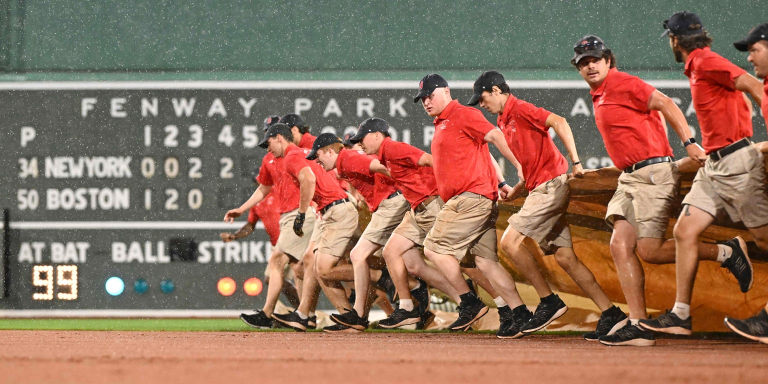 Das Spiel am Freitag bei den Mets Red Sox wurde wegen Regen unterbrochen