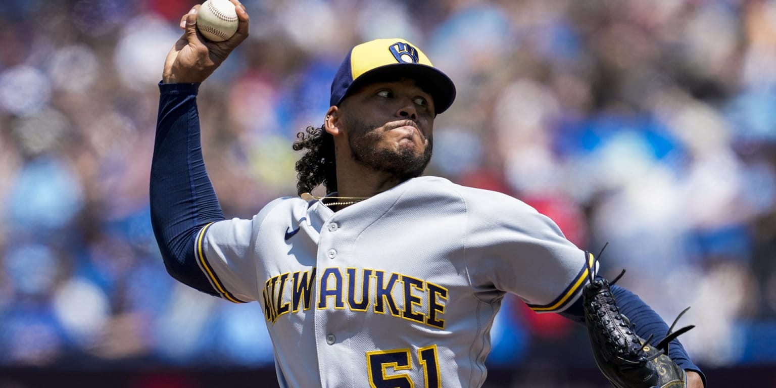 Brewers' Freddy Peralta falls five outs short of no-hitter on 25th birthday  