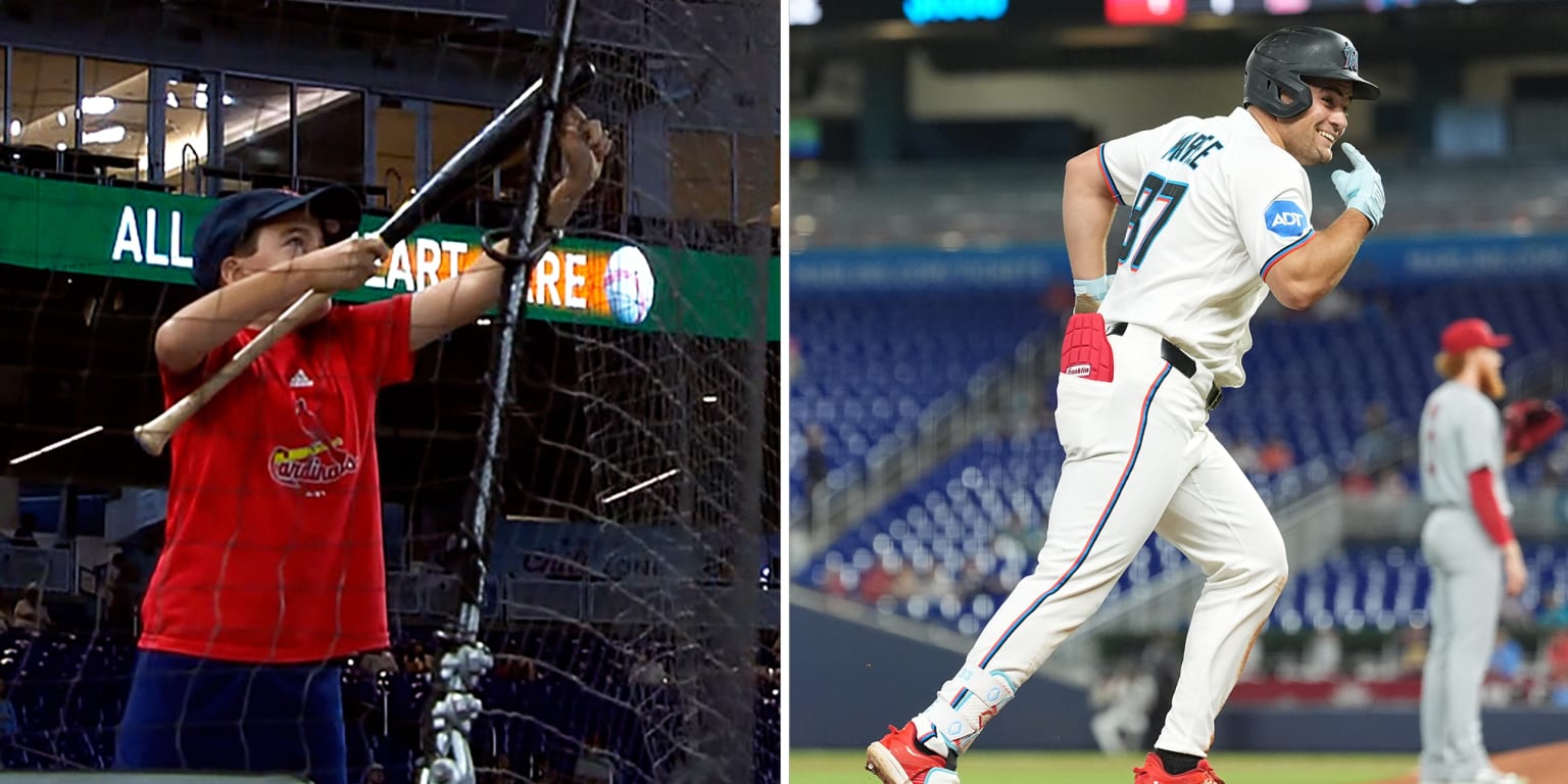 Accidentally gift a bat to a kid, club your 1st HR next pitch: Everybody wins!