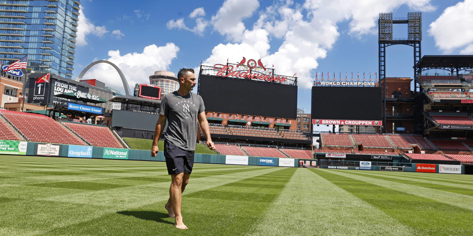 The Gateway Arch is back on newly placed sod at Busch