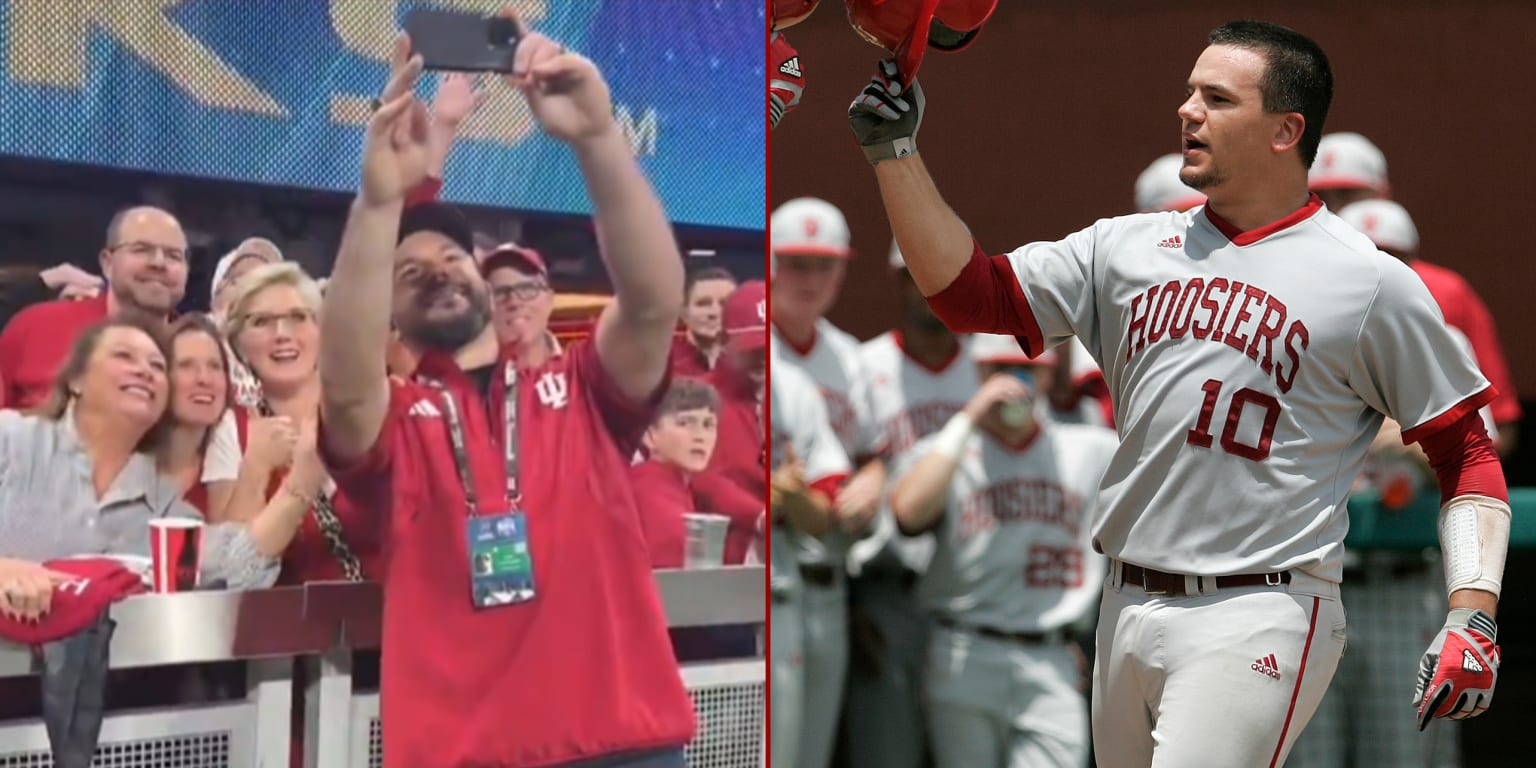 Schwarber backs Indiana at Peach Bowl, takes selfies with fans