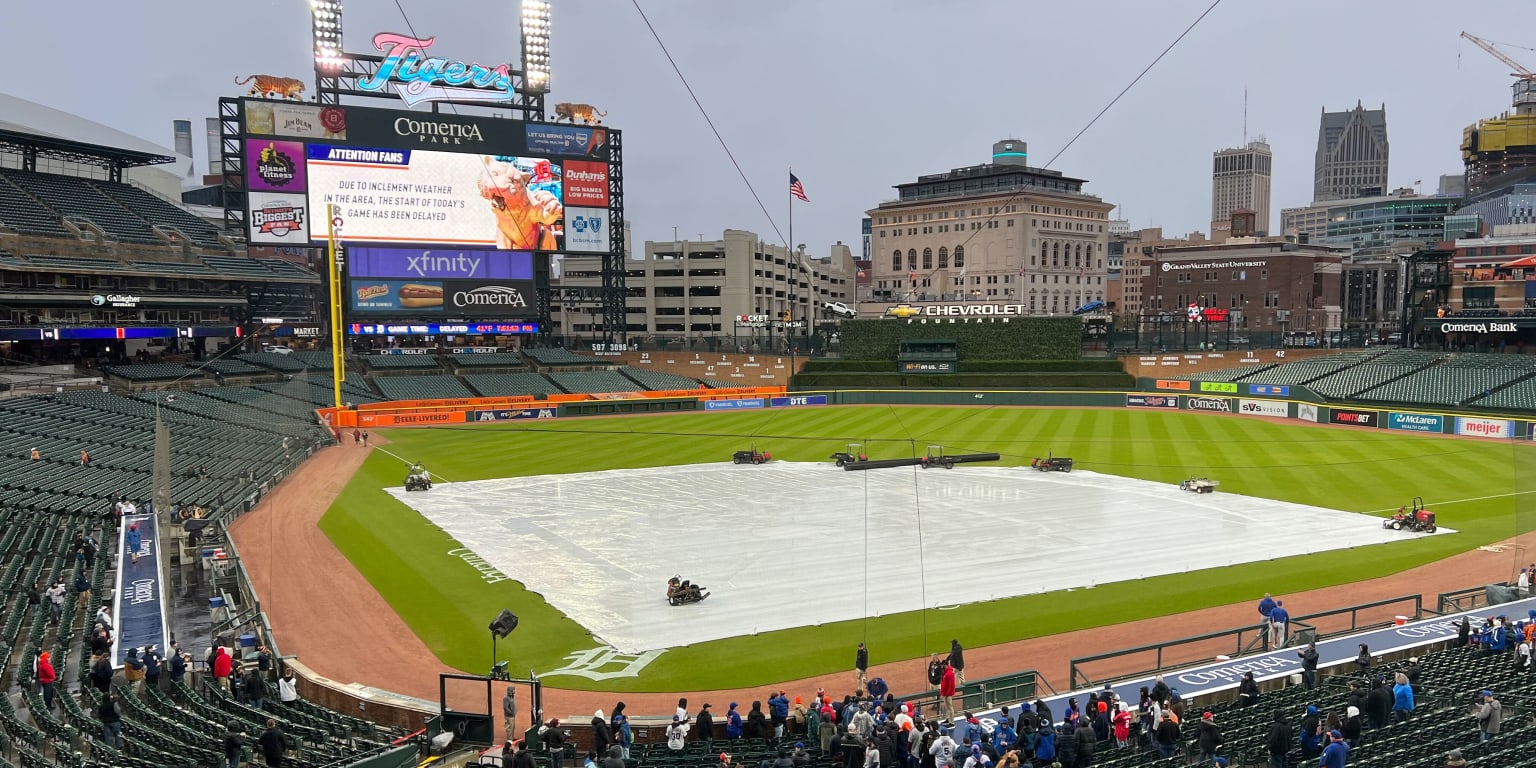 De wedstrijd Mets-Tigers werd uitgesteld wegens regen