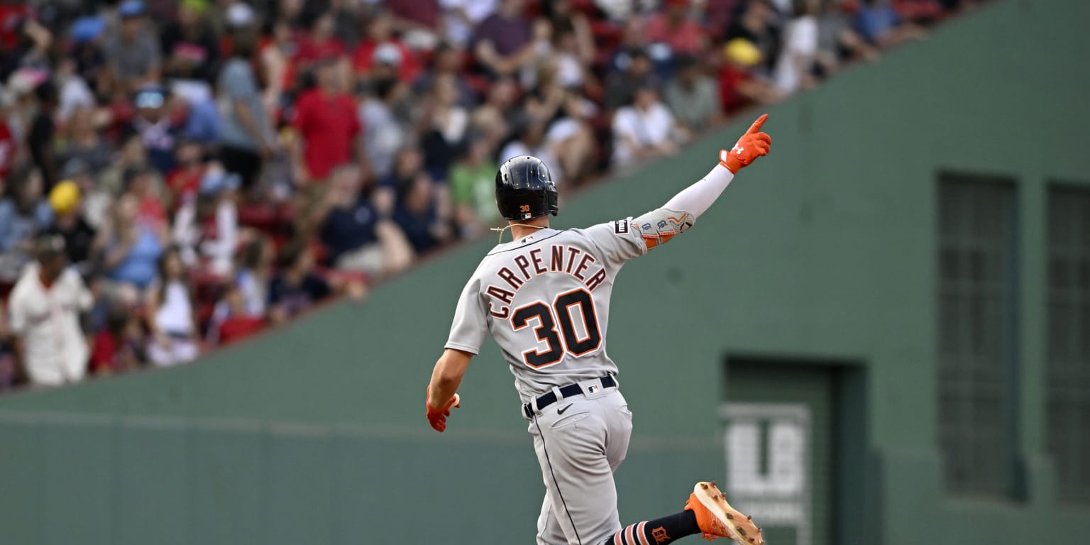 Detroit Tigers' Riley Greene, Spencer Torkelson, Kerry Carpenter