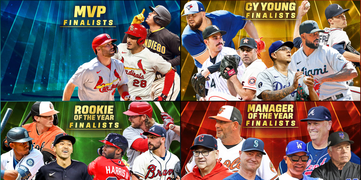 Listed below are the finalists for MVP, Cy Young, ROY and MOY thumbnail