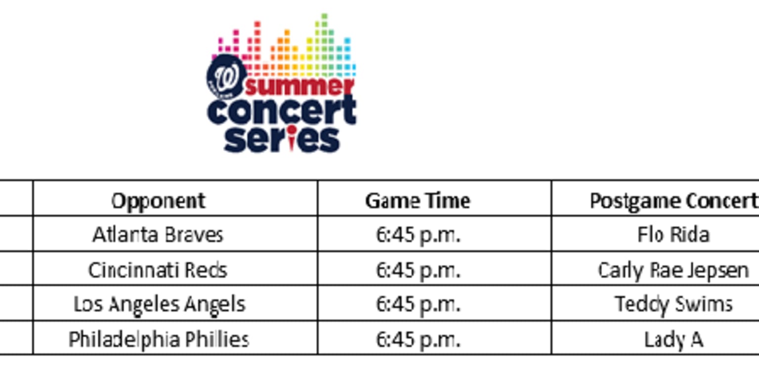 Press release: Washington Nationals announce 'Nats Summer Concert