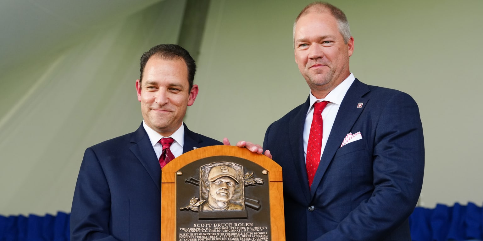 Scott Rolen's Baseball Hall of Fame plaque visiting Busch