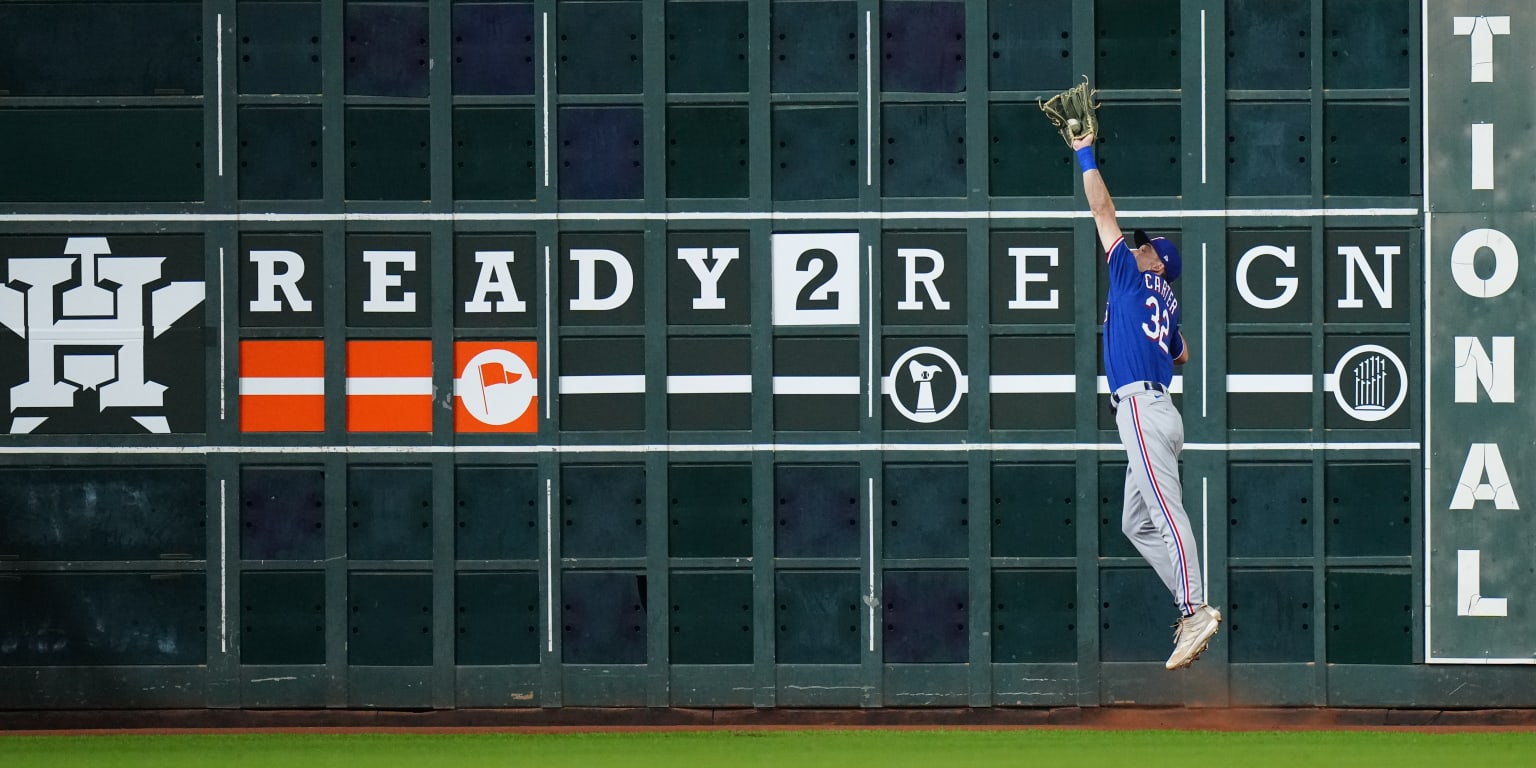 Rangers rookie Evan Carter's remarkable catch and throw saves game for ...