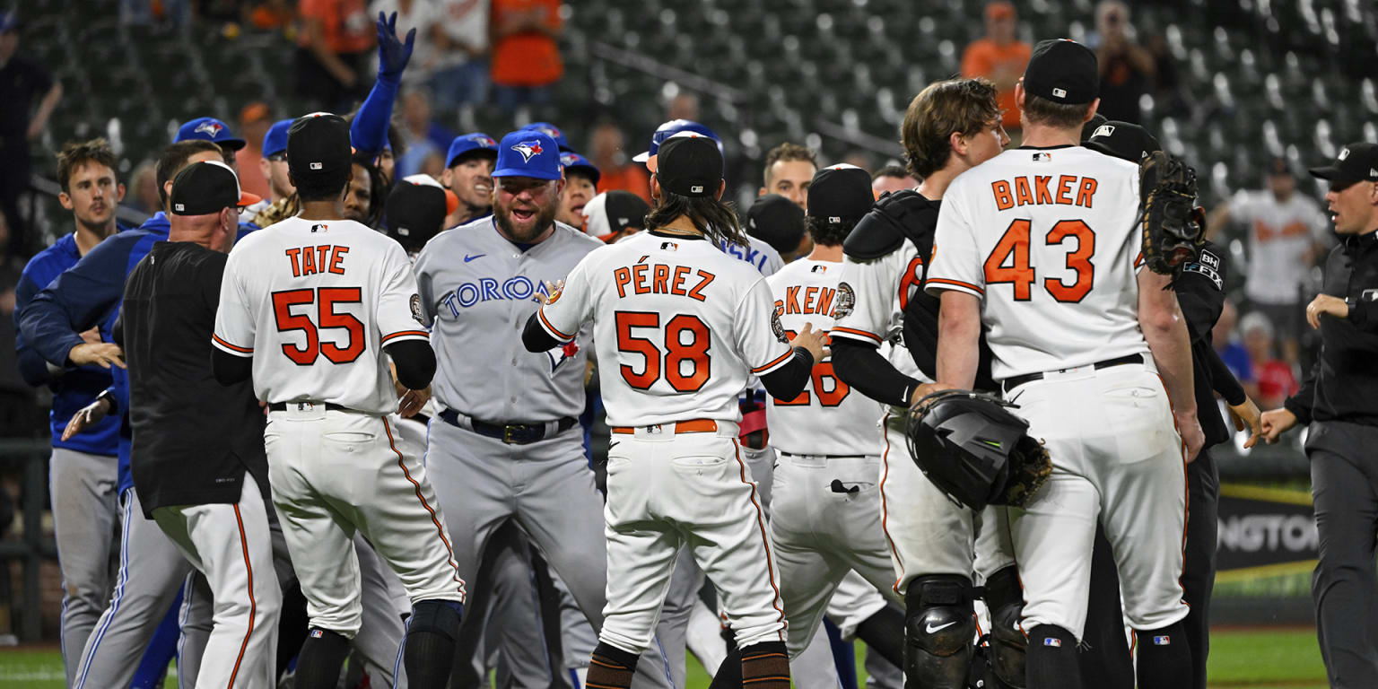 Orioles turn to bullpen early, benches clear in win over Blue Jays
