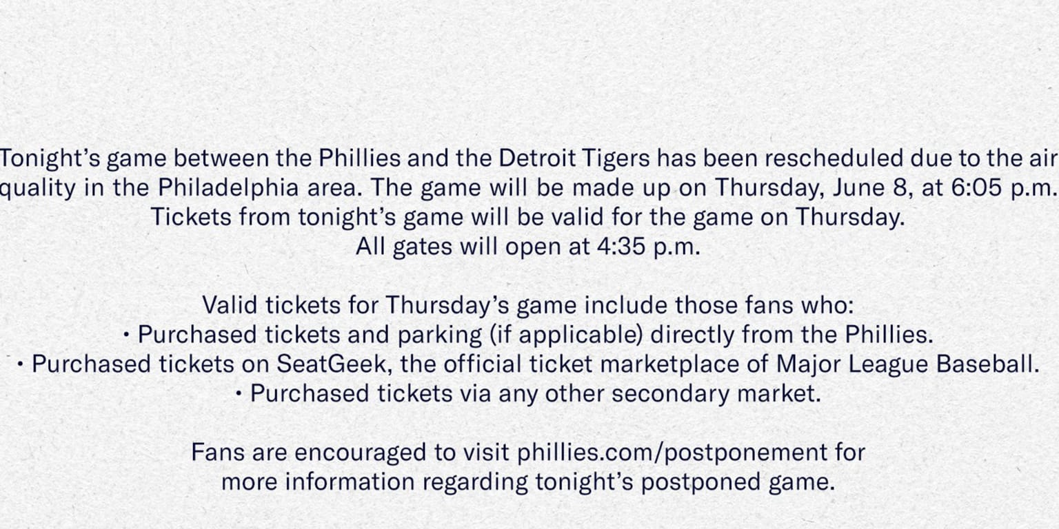 Tigers-Phils postponed resulting from air high quality, moved to Thursday