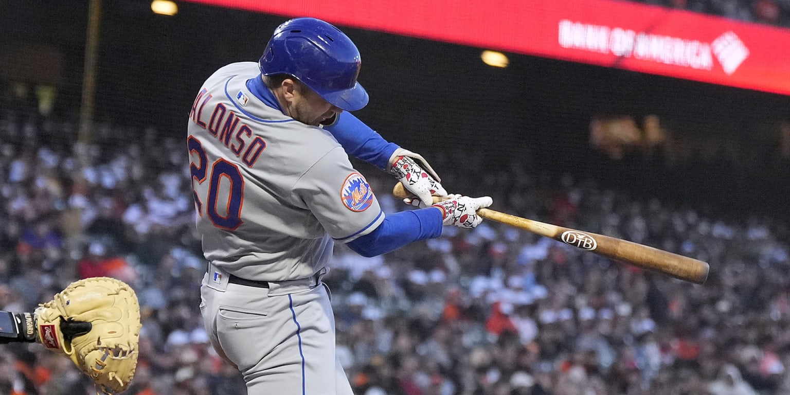 Pete Alonso hits the MLB-leading ninth batter in the Mets’ victory over the Giants