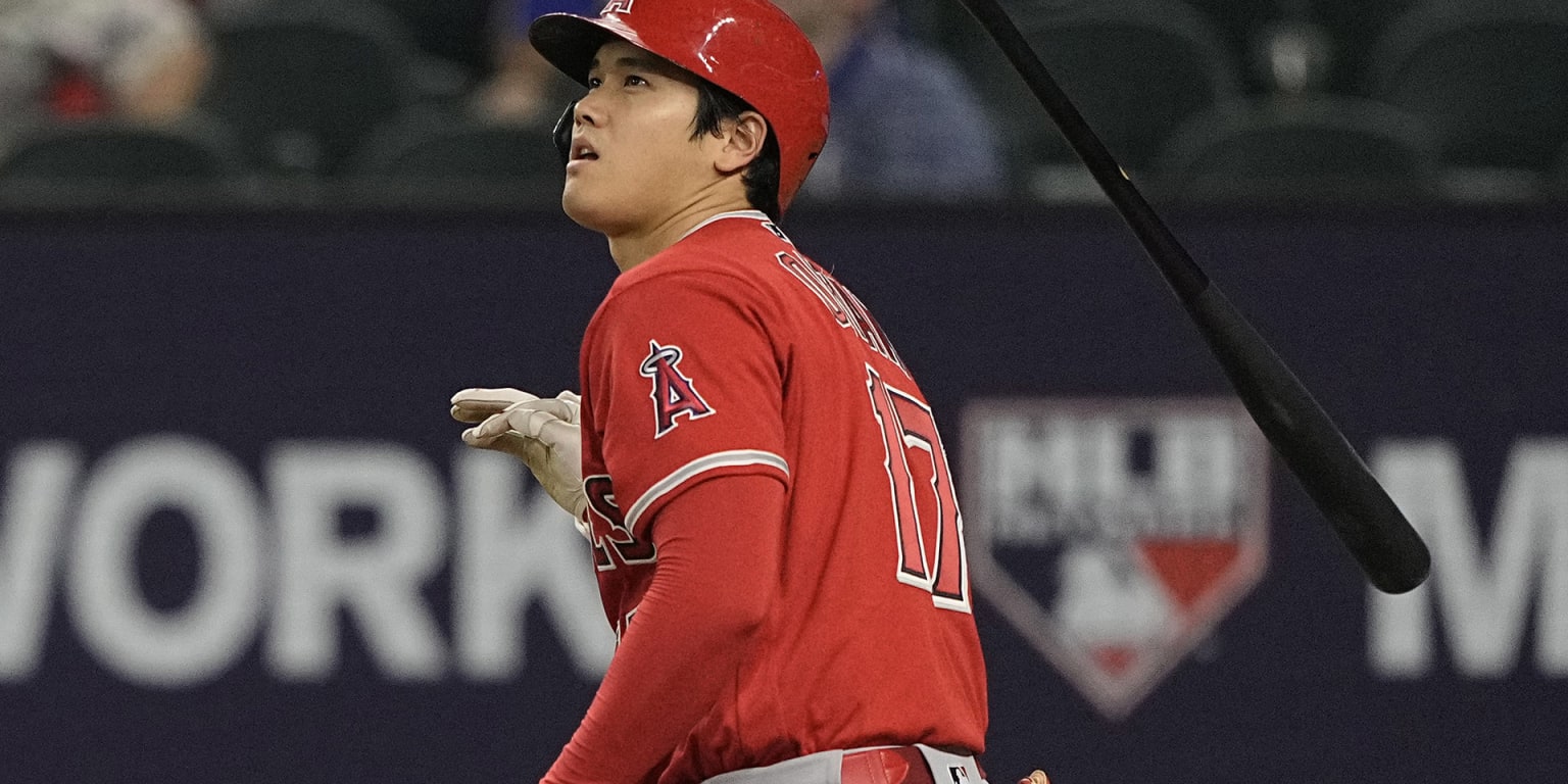 Shohei Ohtani marked with an HR of 453 feet toward the opposite band