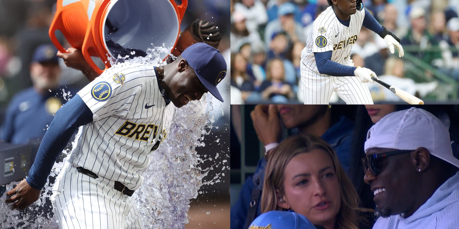 Daz Cameron gets first Brewers hit, RBI with dad, Mike, watching