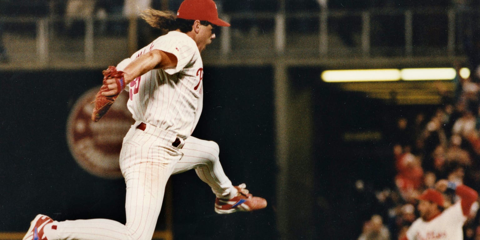 1993: Pitcher Mitch Williams of the Philadelphia Phillies before a