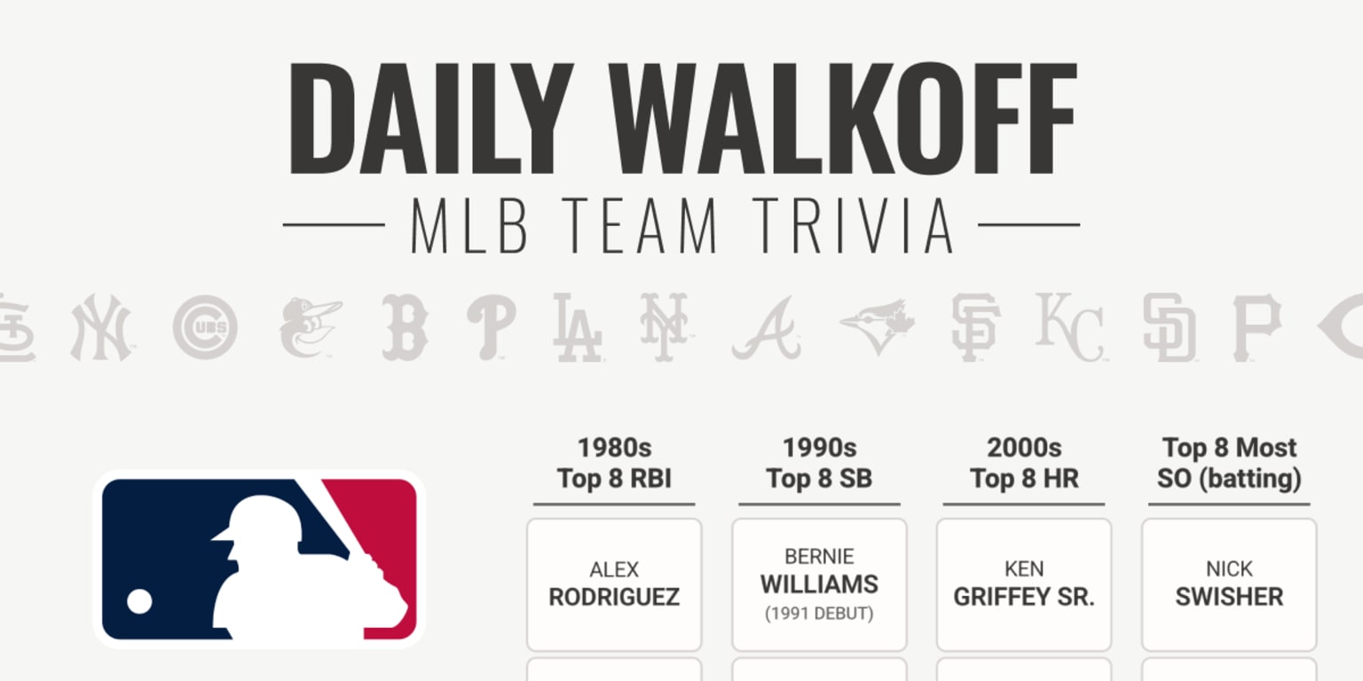 Play Daily Walkoff: Trivia about your favorite team, 7 days a week