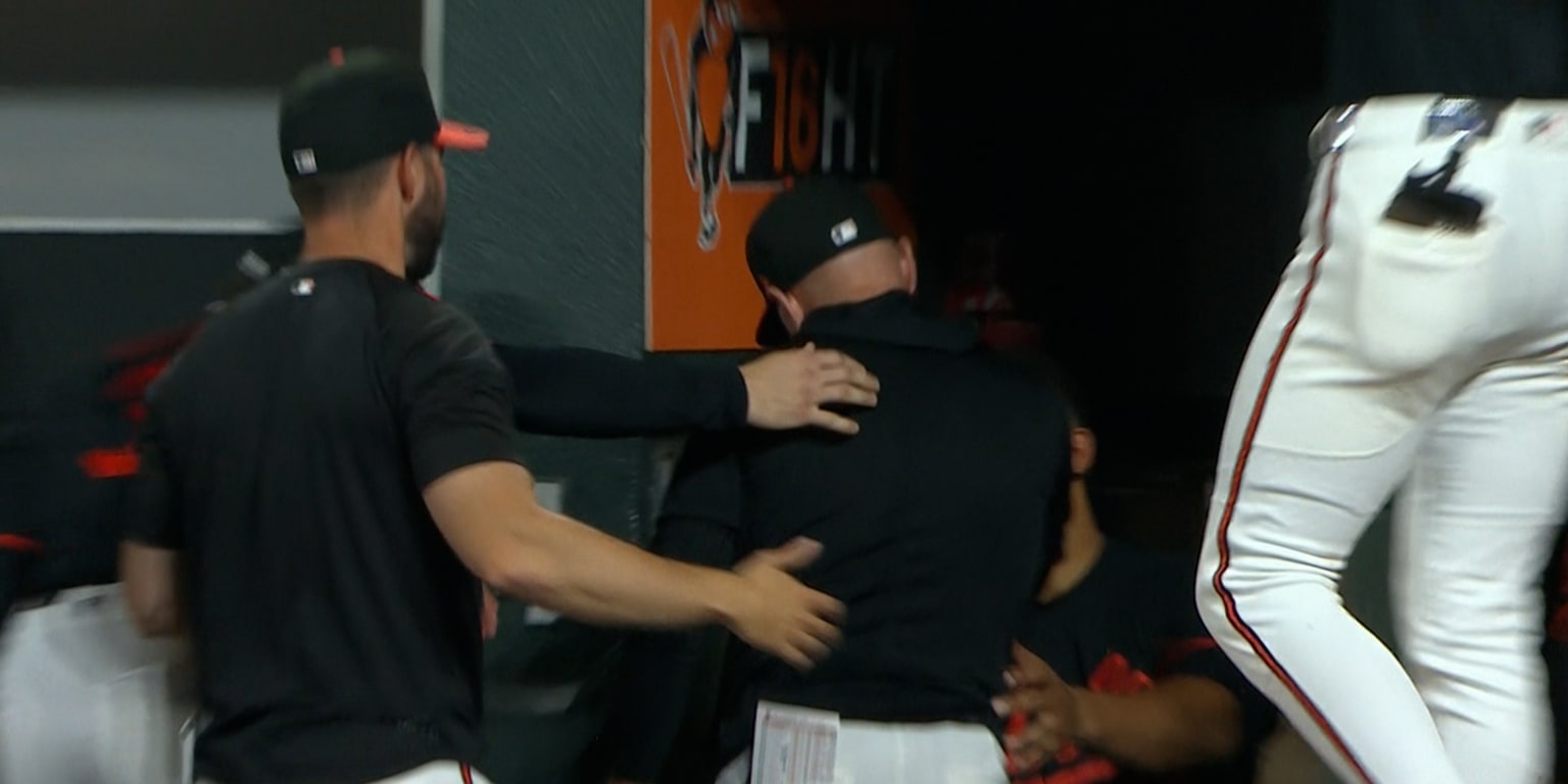 O's manager Albernaz hit in head by foul ball in dugout