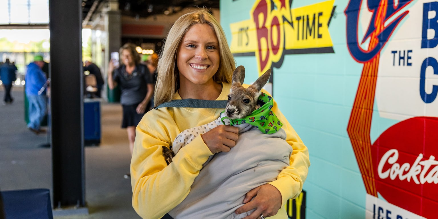 Baby kangaroo steals hearts instead of bases at Minor League game