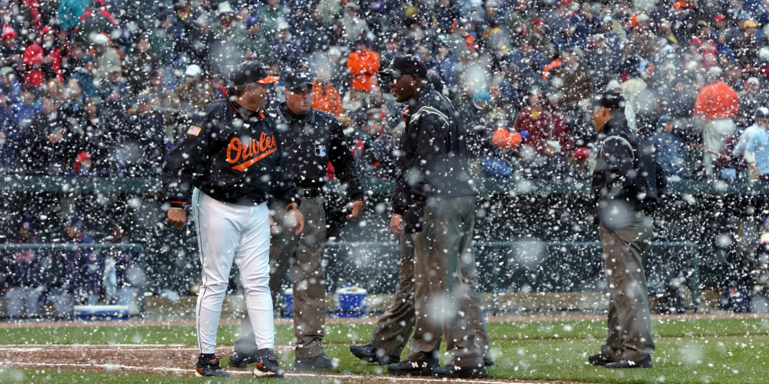MLB weather effects baseball game snow rain wind conditions analytics