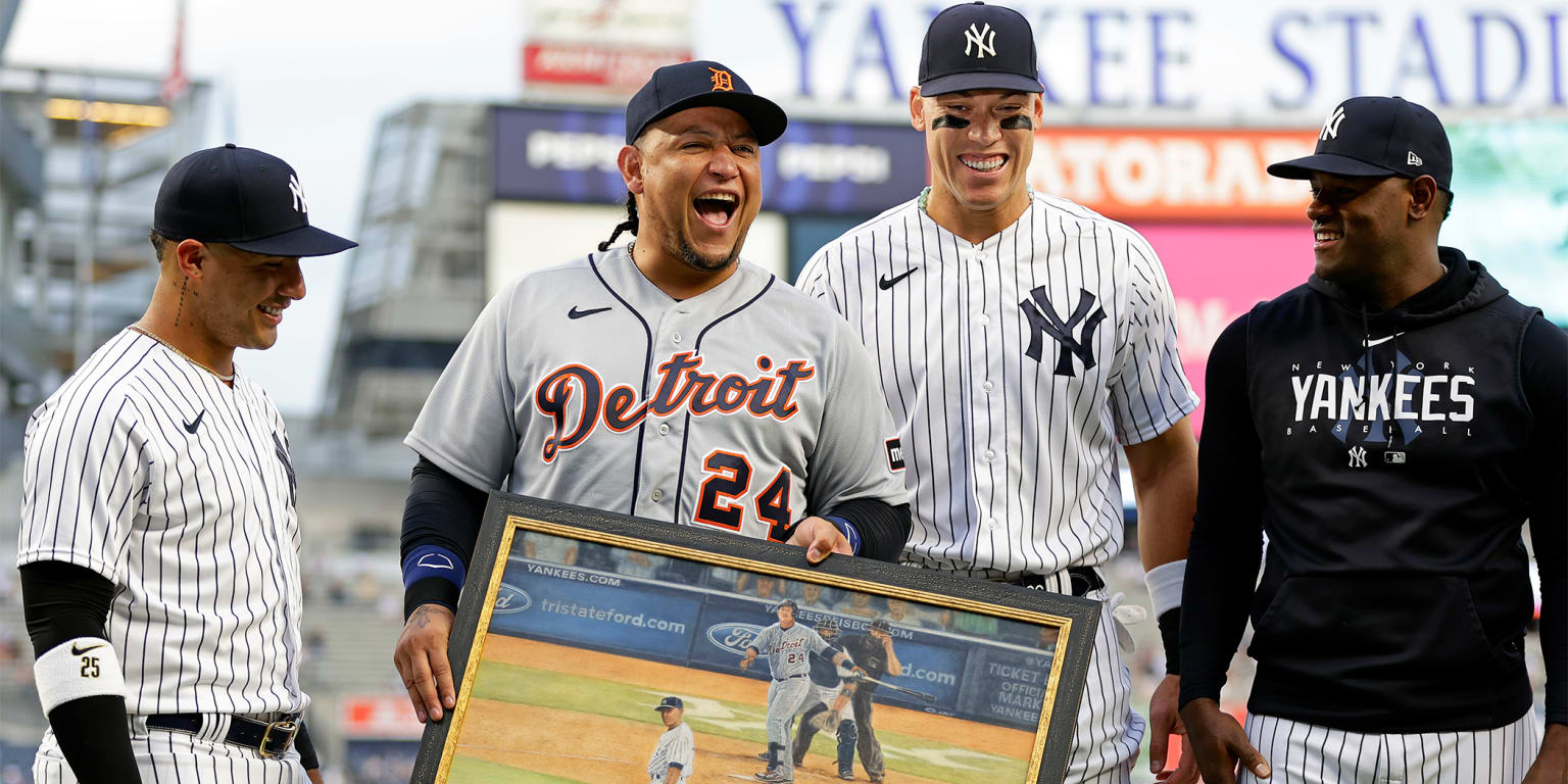 Miguel Cabrera honored in last trip to Yankee Stadium as a player