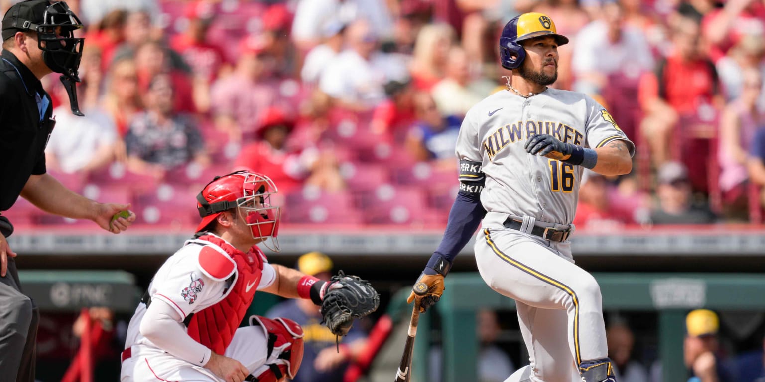 Blake Perkins hits grand slam, Brewers hold off Reds for 10-8 win