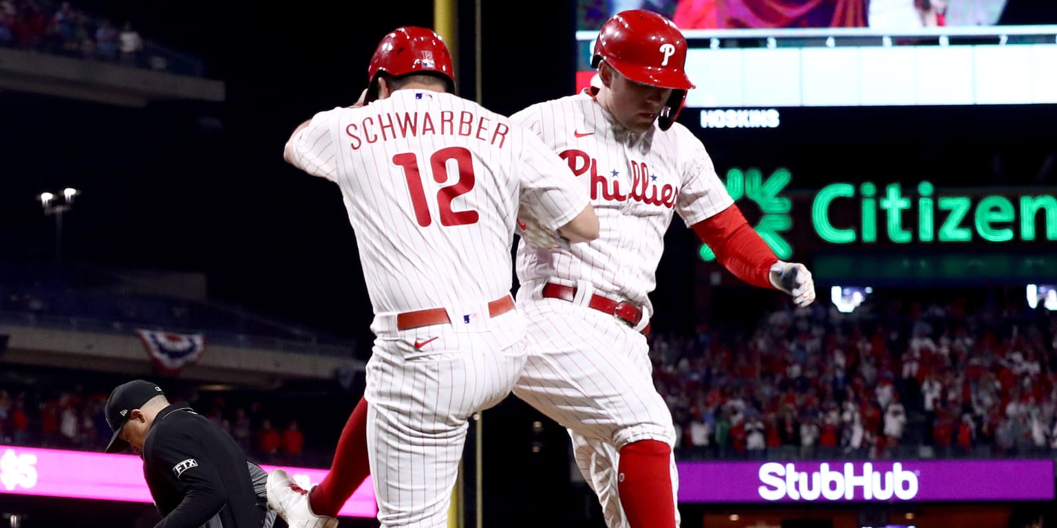 Kyle Schwarber HR video: Phillies OF hit record-setting home run in NLCS  Game 1 vs. Padres [VIDEO] - DraftKings Network