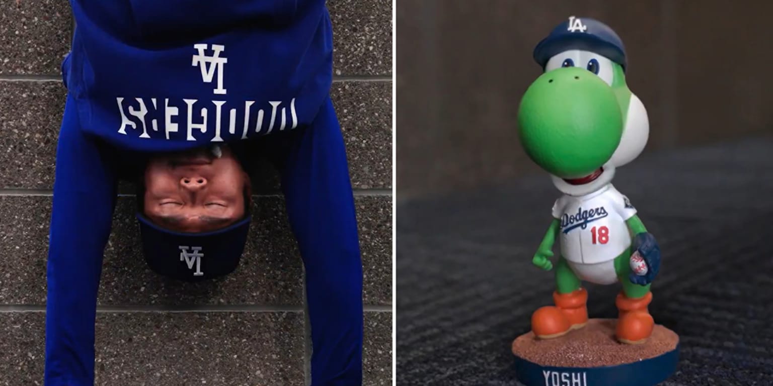 Yoshinobu meets Yoshi in perfect Dodgers bobblehead collab