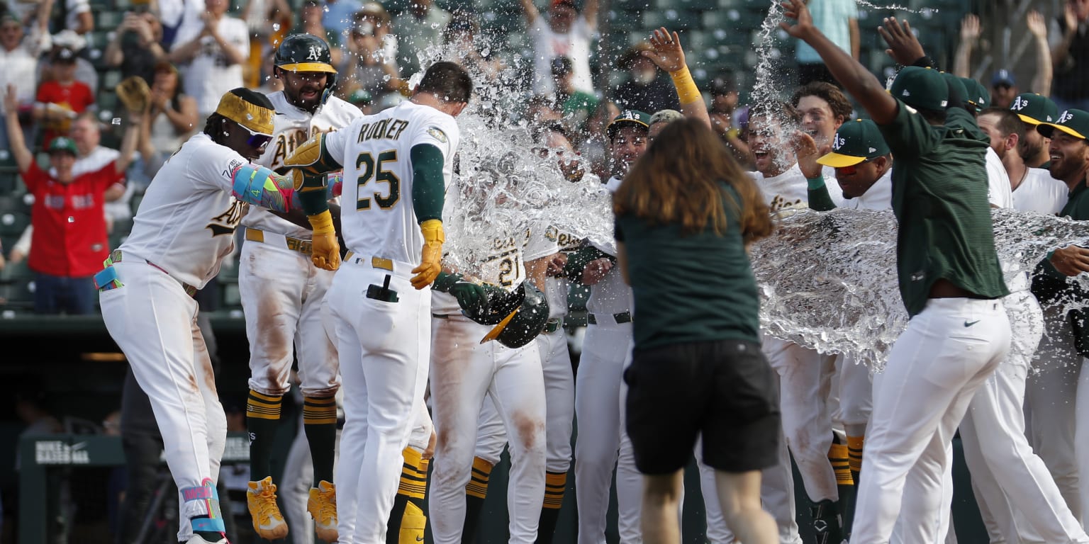 Rooker calls game! A's slugger clubs walk-off blast -- and reaches team milestone