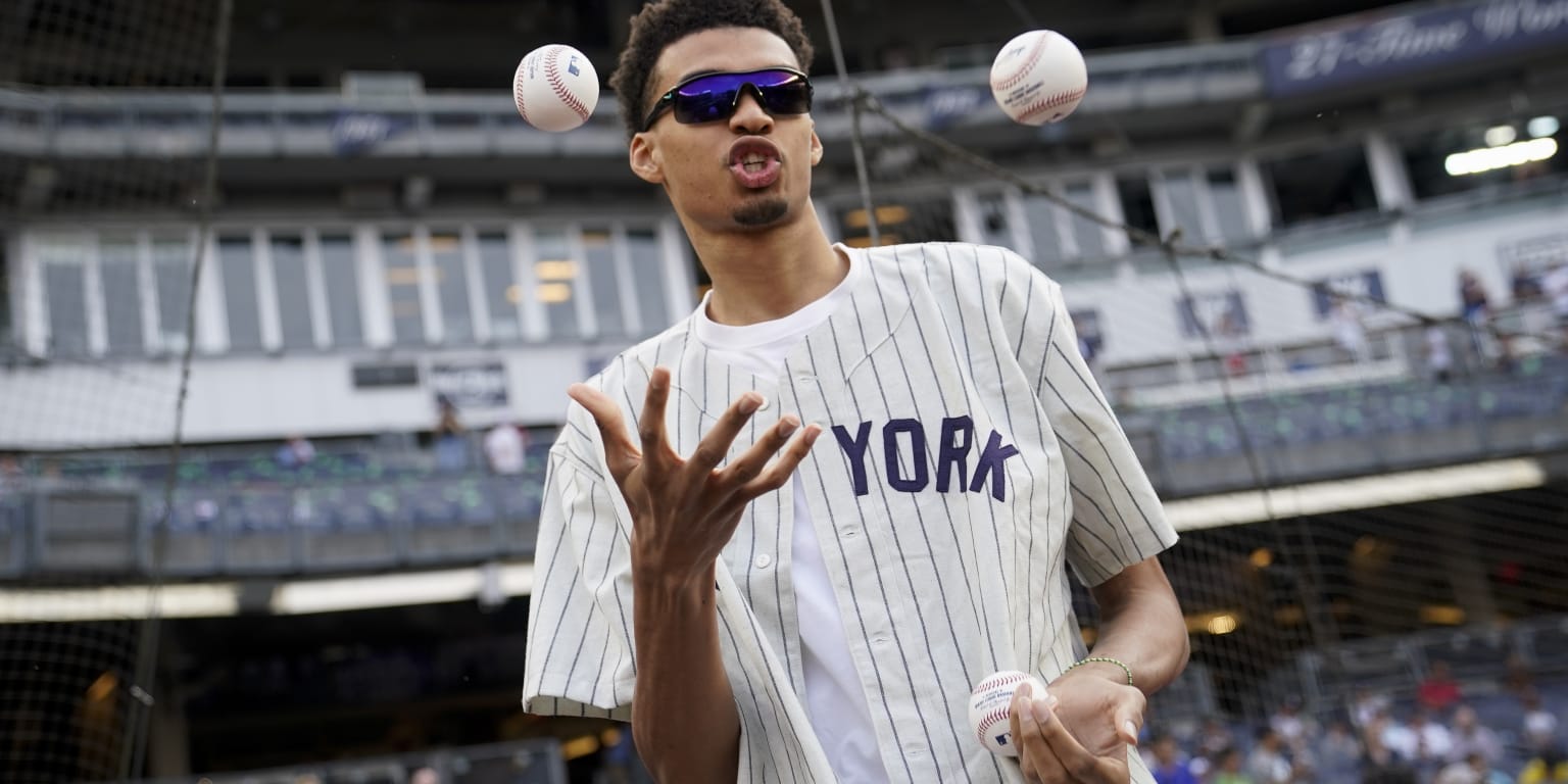 Remember how wild a baseball looked in Wemby's massive hand?