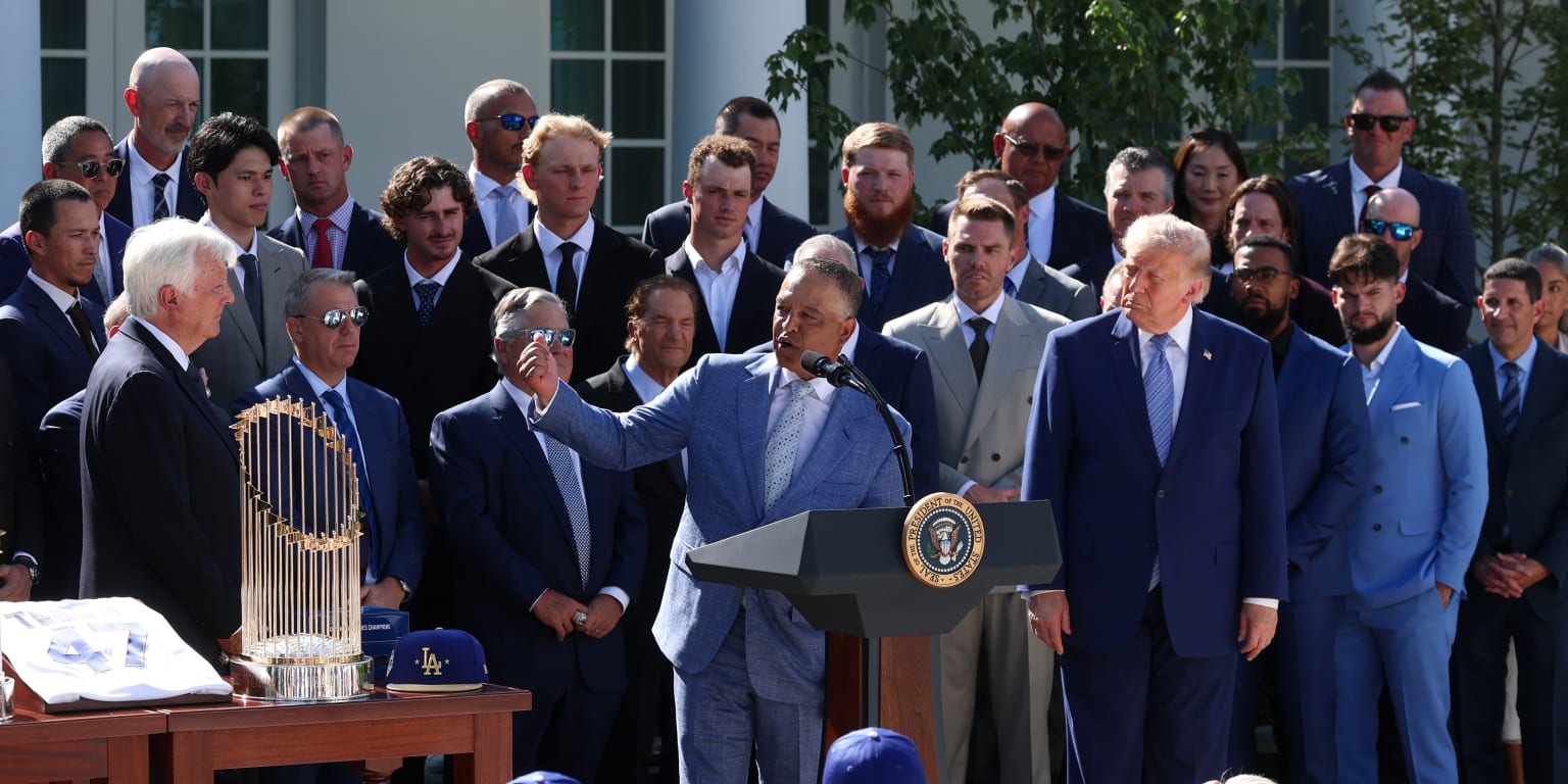 Dodgers visit White House to celebrate back-to-back World Series titles