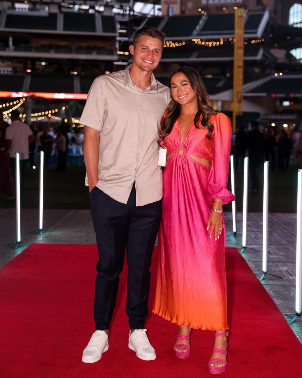 Rangers shortstop Corey Seager and his wife Madisyn are all smiles. Photo courtesy Texas Rangers