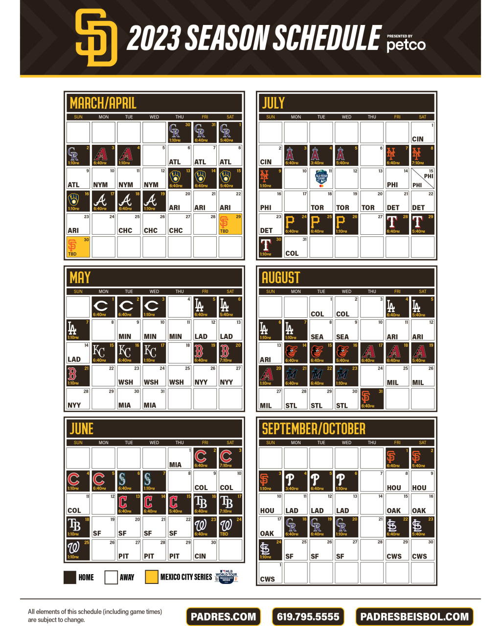 Padres Printable Schedule - Customize and Print