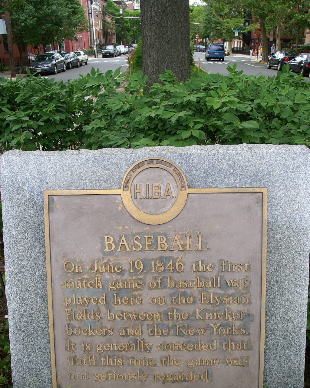 The marker on 11th Street in Hoboken.